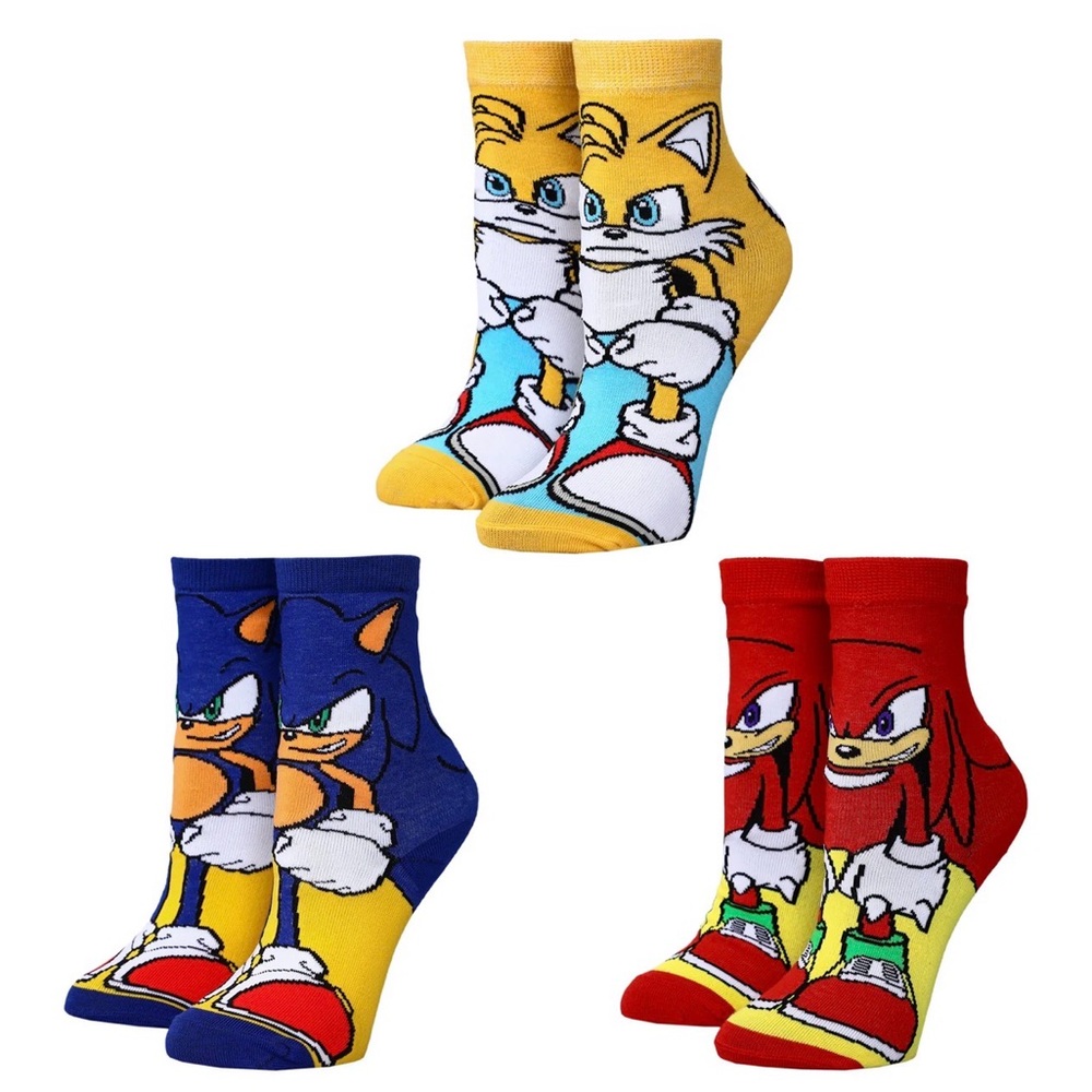 Sonic the Hedgehog Character Socks Set - Blue, Red, Yellow